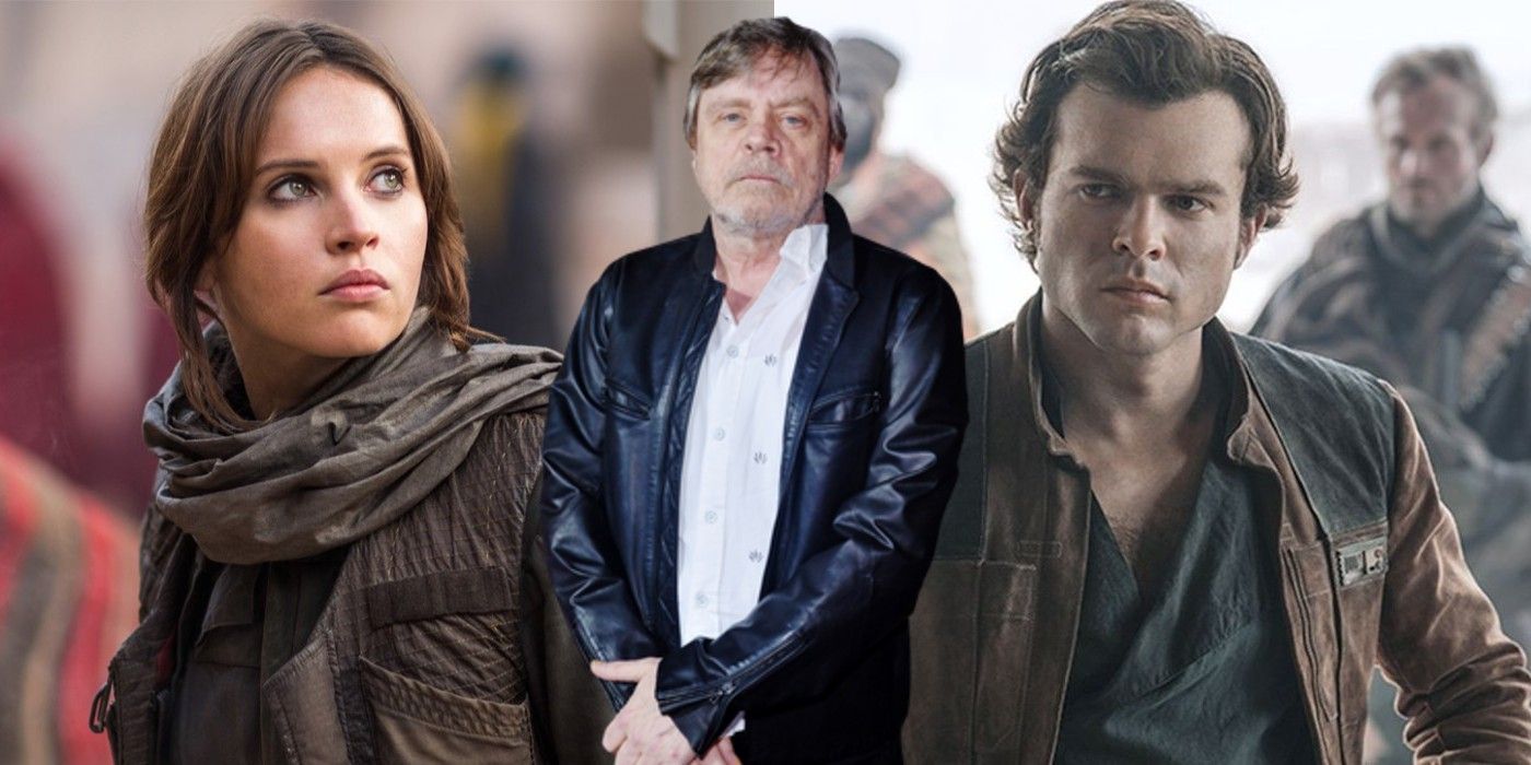 Mark Hamill had voice cameos in Force Awakens Rogue One and Solo