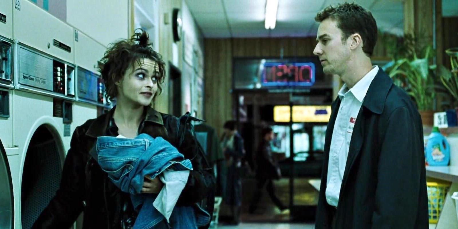 Marla and The Narrator at the laundromat in Fight Club.