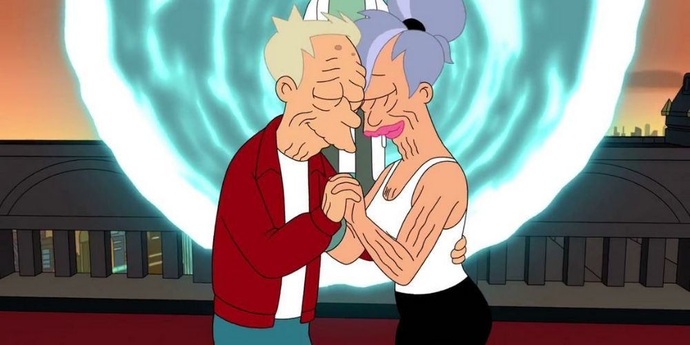 Fry and Leela in Meanwhile