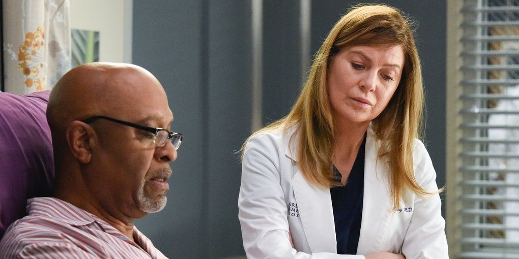 Richard Webber and Meredith Grey at the hospital on Grey's Anatomy
