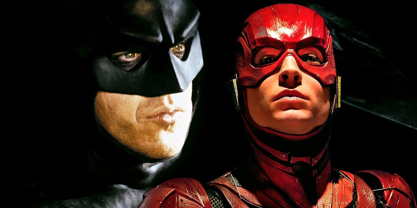 Michael Keaton como Batman e Ezra Miller como Flash