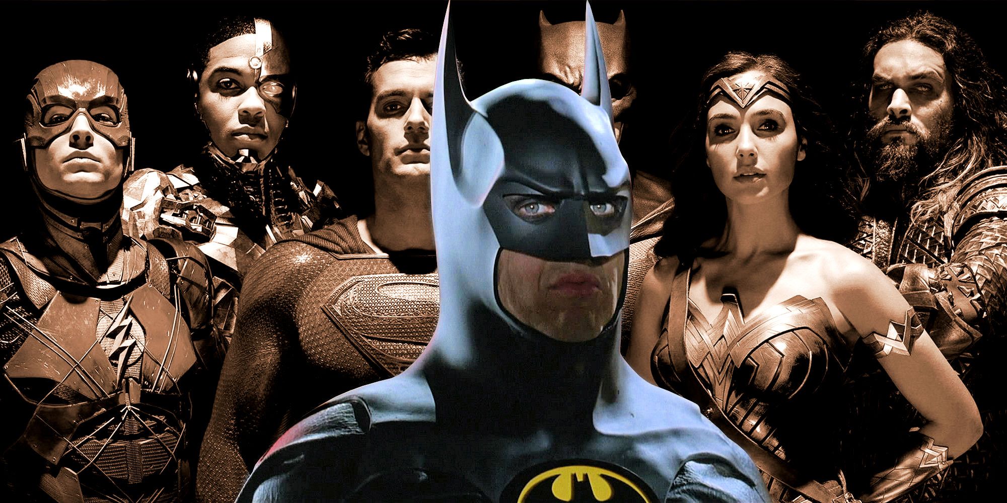 Michael Keaton as Batman and DCEU Justice League