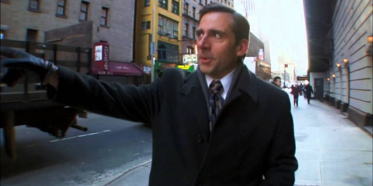 Micheal Scott traveling to New York in The Office
