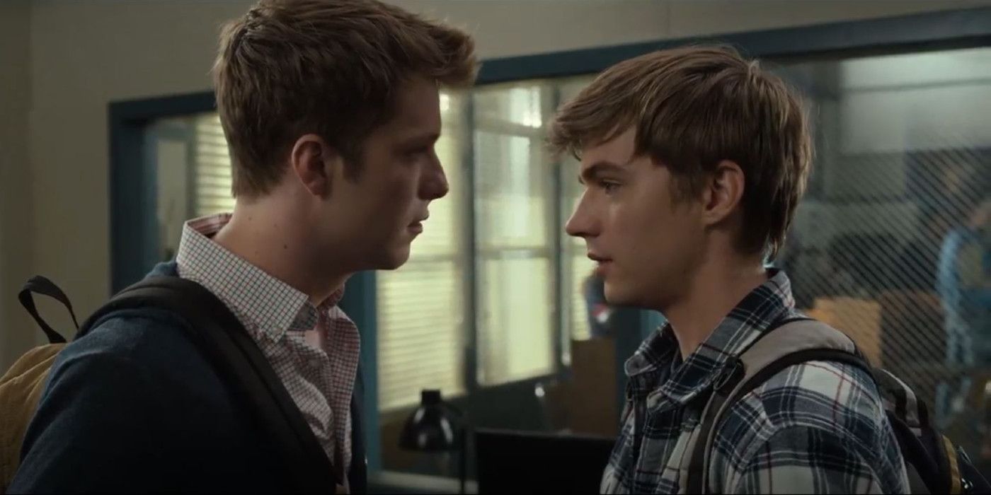 Miles Heizer as Alex Standall and Tyler Barnhardt as Charlie St