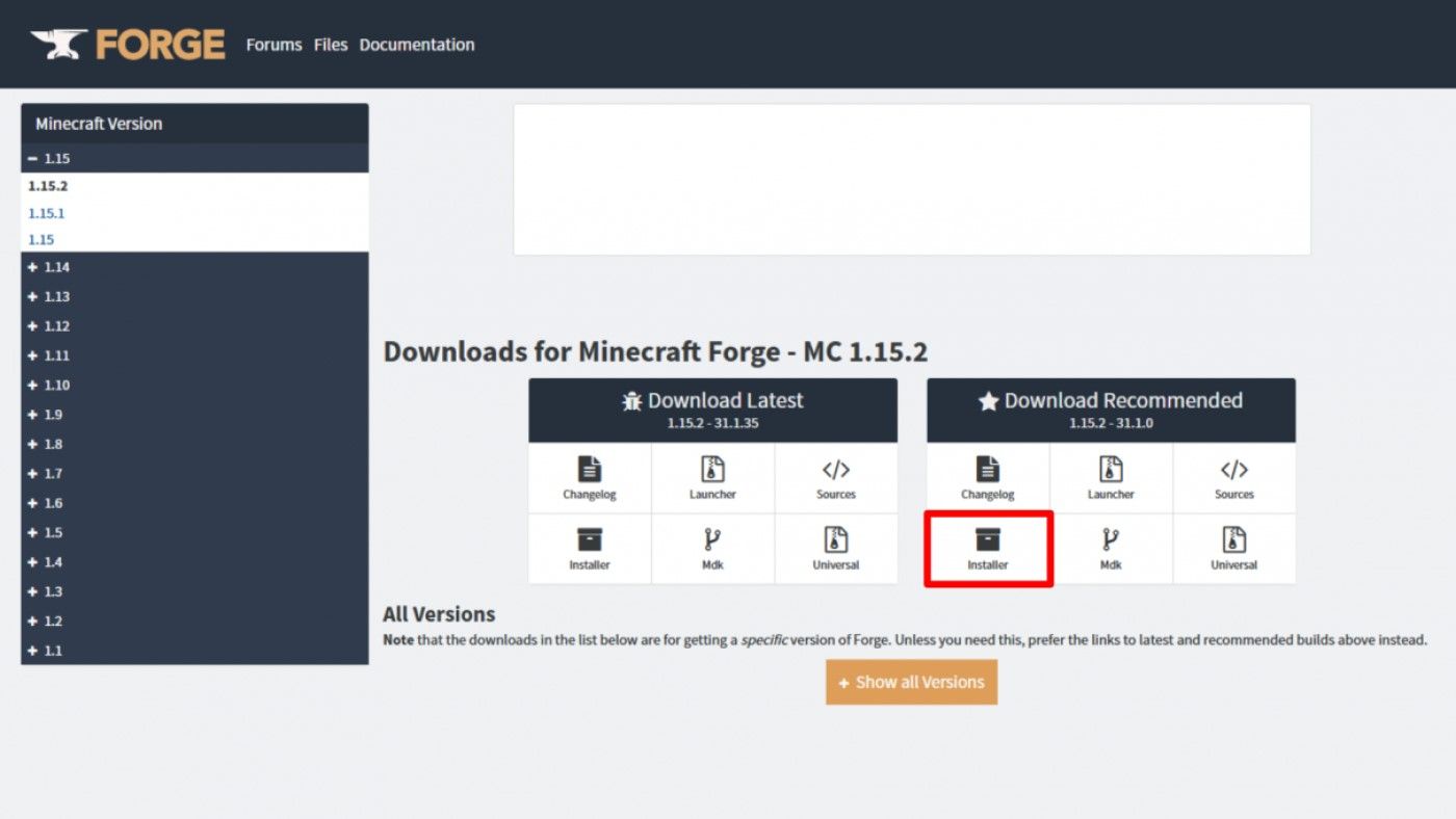 Minecraft Forge Mod Manager