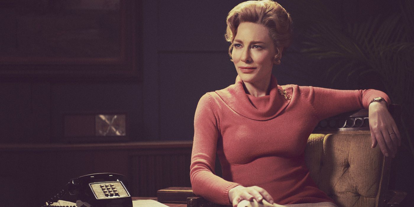 Cate Blanchett looks on in Mrs. America 