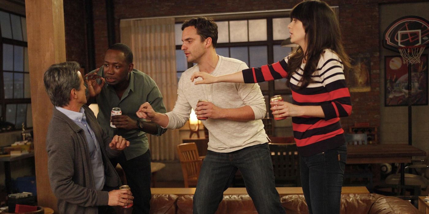 Russell plays True American with Winston, Nick, and Jess in New Girl