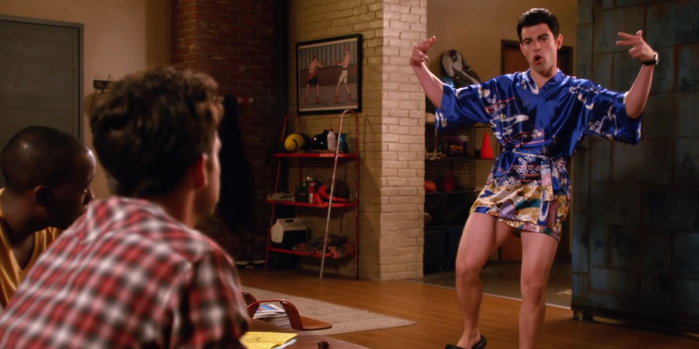 New Girl Max Greenfield as Schmidt In a Kimono