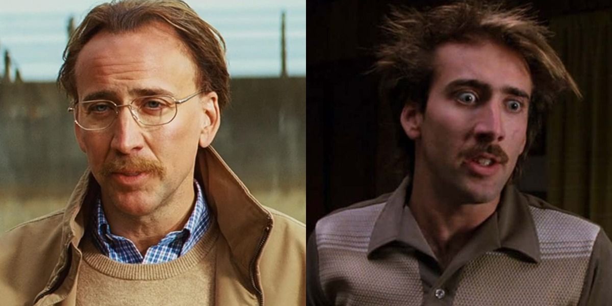 A split image depicts Nicolas Cage in Kick-Ass alongside Nicolas Cage in Raising Arizona