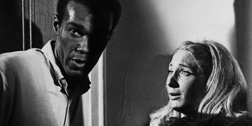 Ben and Barbara hiding in the house in Night of the Living Dead.