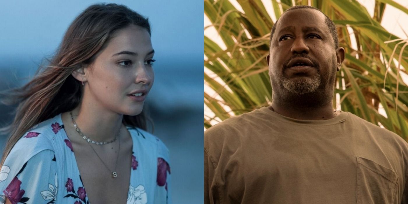 A split image depicts Sarah Cameron and Captain Terrance in Outer Banks