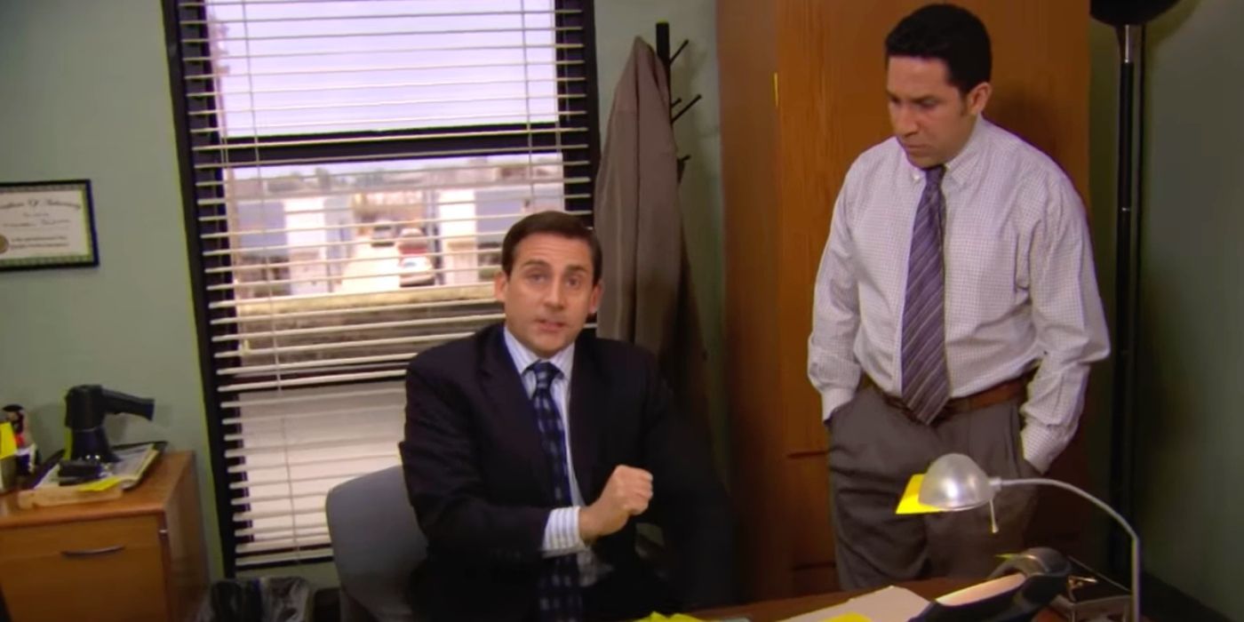 Oscar teaches Michael Spanish on The Office