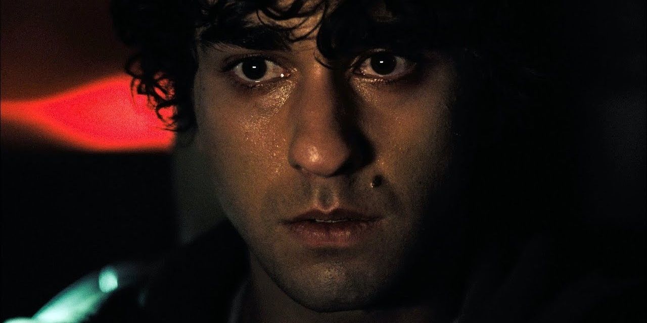 Alex Wolff as Peter in the car in Hereditary