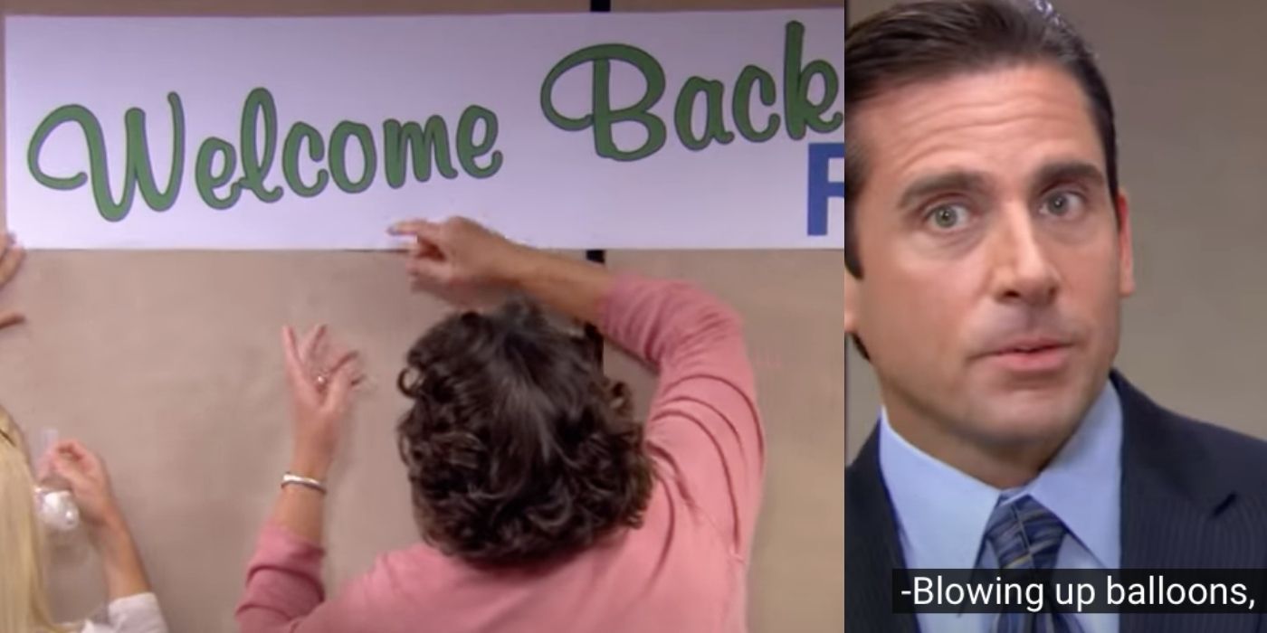 Phyllis and Angela make a sign for Ryan on The Office
