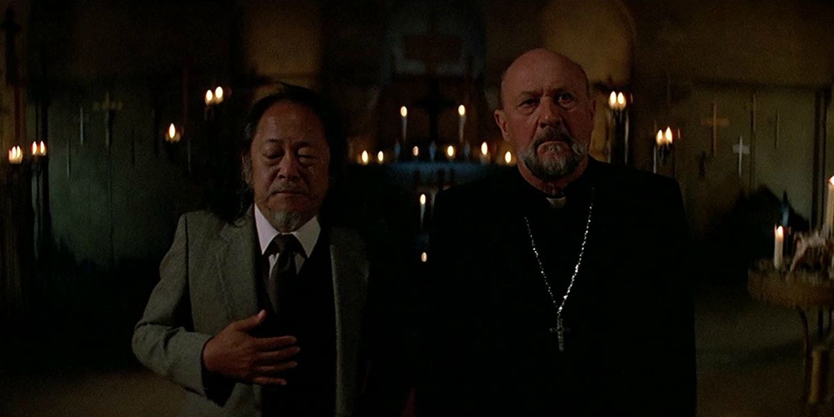 Donald Pleasance and Victor Wong in Prince of Darkness