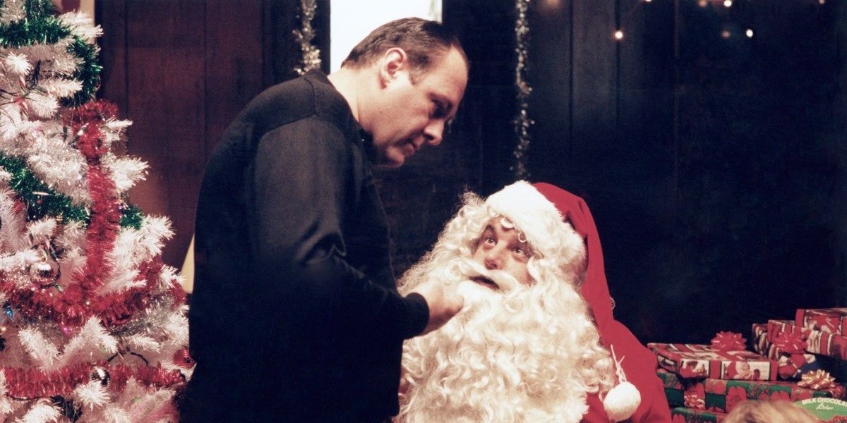 Tony with Bobby dressed as Santa in The Sopranos