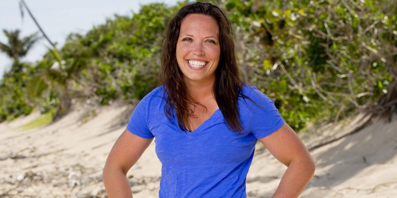 Sarah Lacina smiling and posing for the camera in Survivor