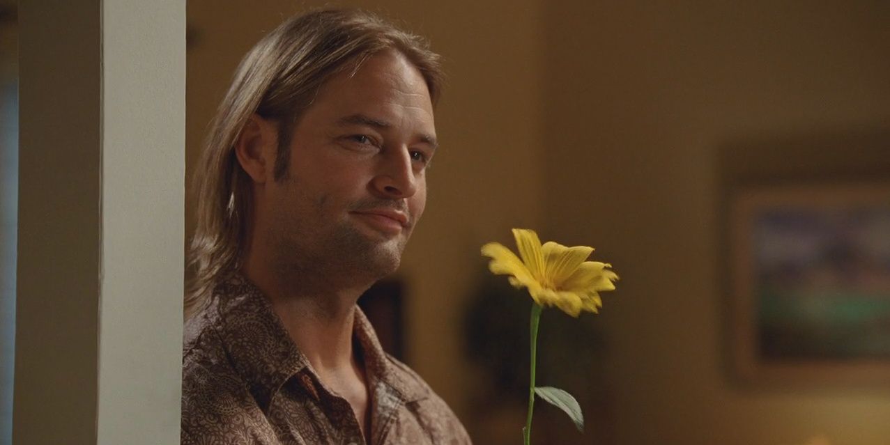 Sawyer with flower in Lost