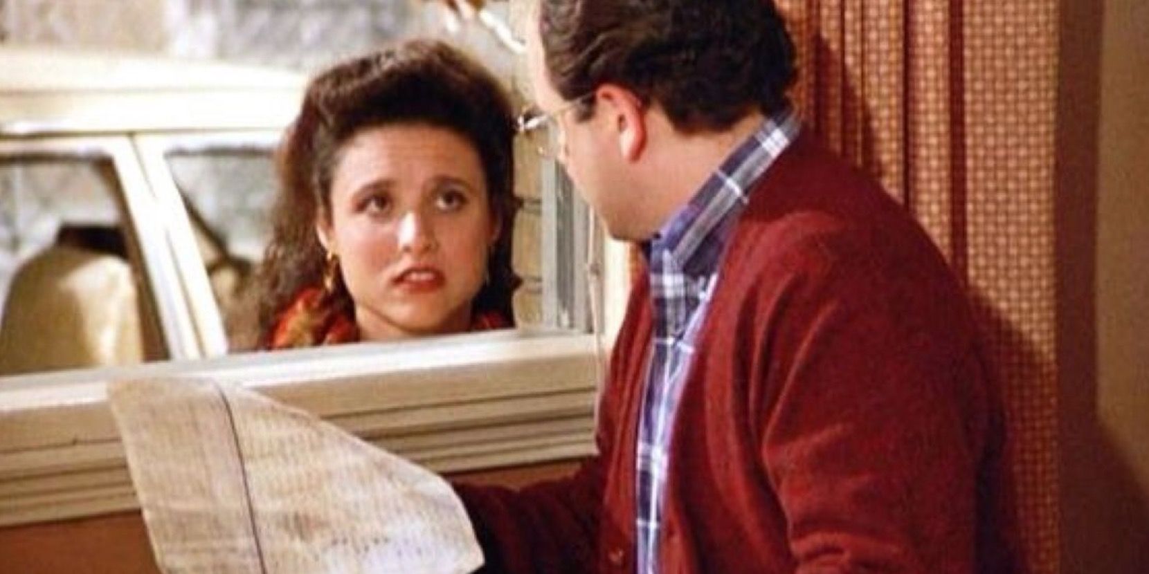 George passes an IQ test to Elaine in Seinfeld