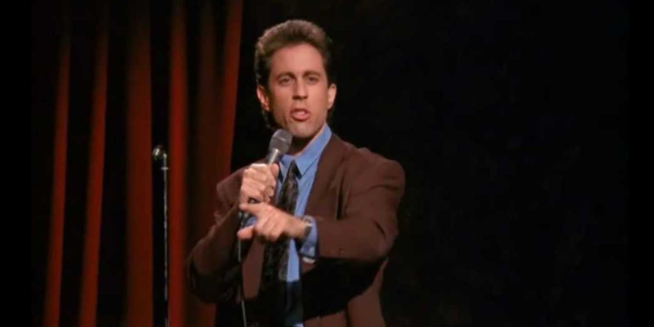 Jerry Seinfeld doing stand up on Seinfeld