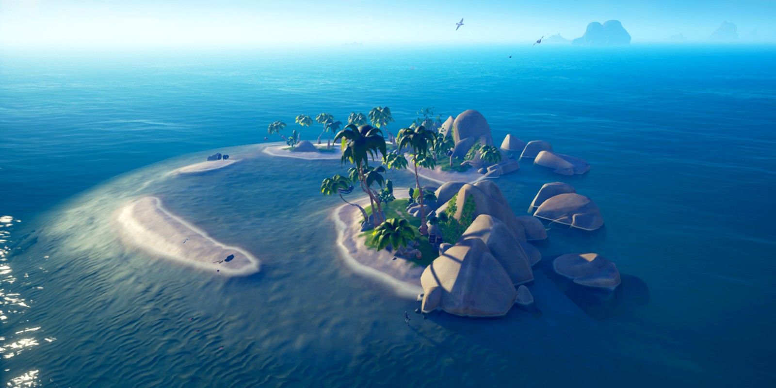 An aerial view of the Lagoon of Whispers in Sea of Thieves
