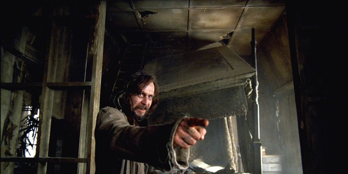 Sirius standing in the Shrieking Shack in Harry Potter and the Prisoner of Azkaban