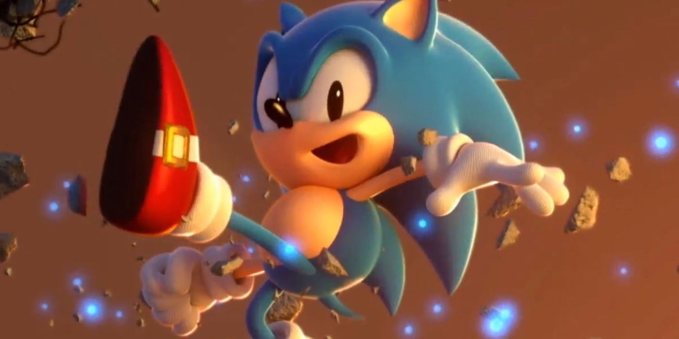 An image of Classic Sonic in Sonic Forces grinning at the viewer.
