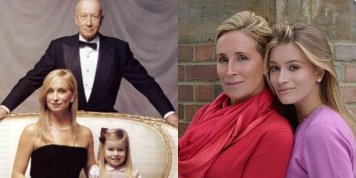 A split image of Sonja Morgan and her family from RHONY