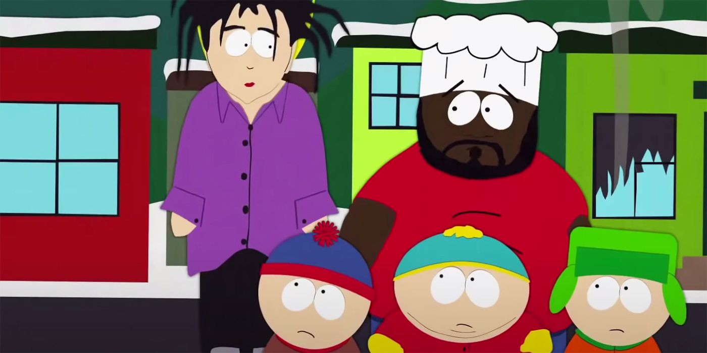 Robert Smith with Chef and the kids in South Park