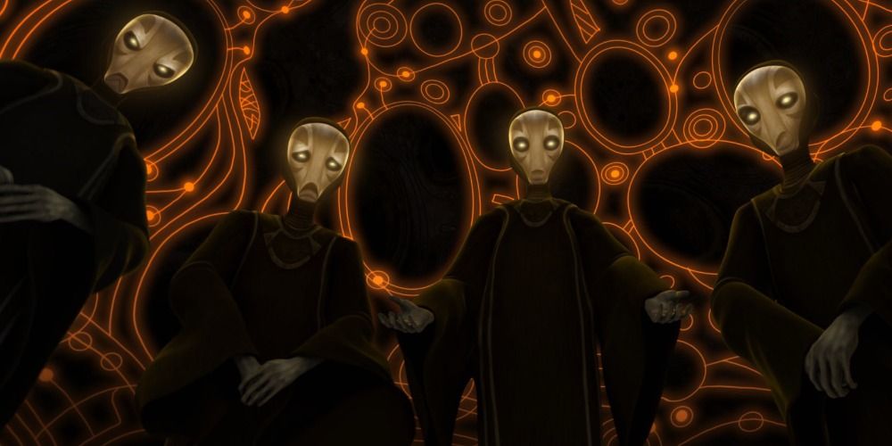 The Force Priestesses speak with Yoda and tell him what he must do to understand life beyond th eForce in the Clone Wars