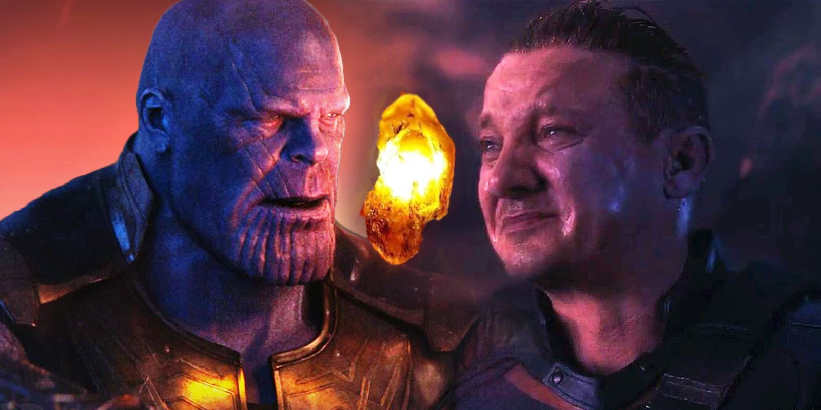 Thanos and Hawkeye with the Soul Stone