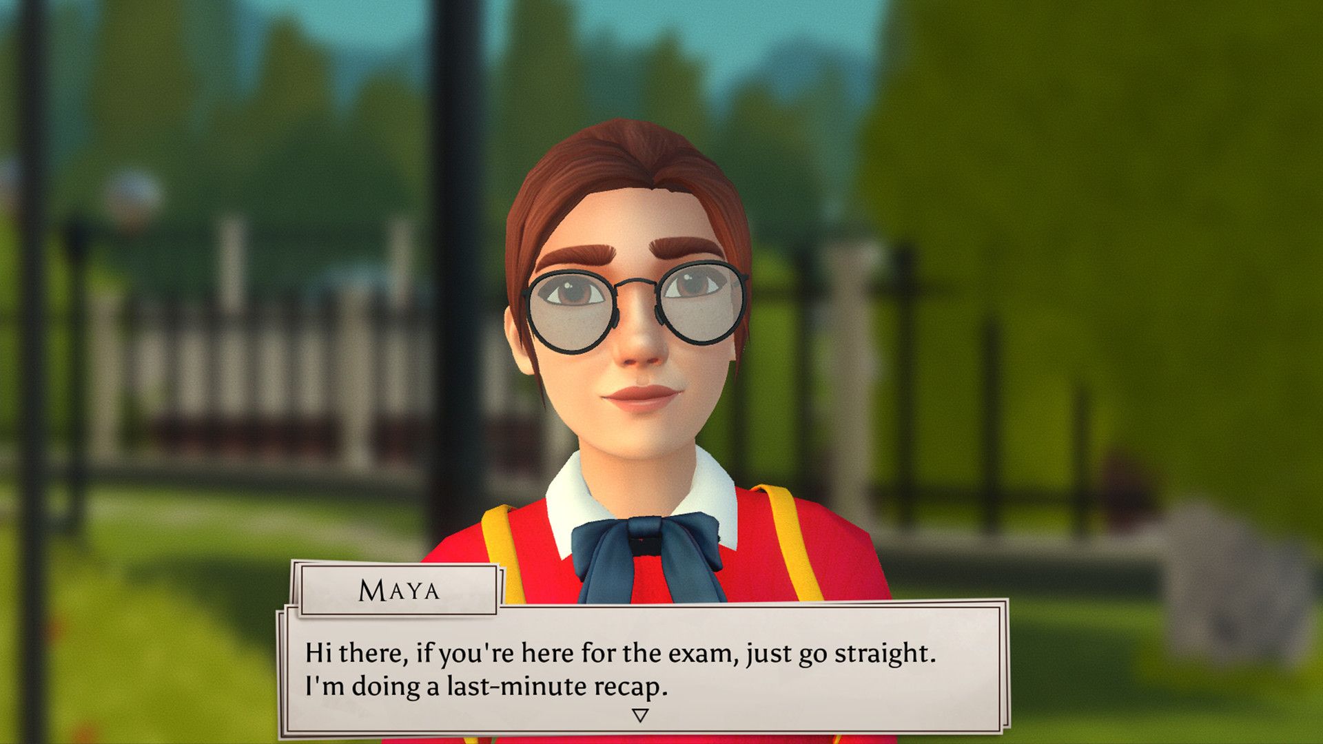The first time a player meets Maya in The Academy: The First Riddle