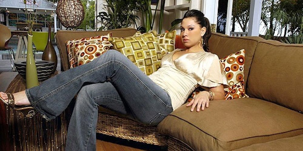 Tina Barta lying down on a couch