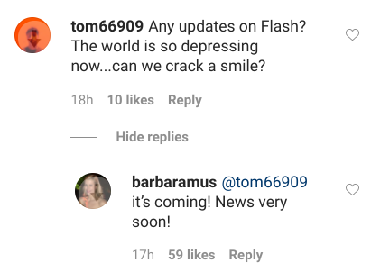 The Flash Movie Update DCEU Barbara Muschietti Instagram Screenshot