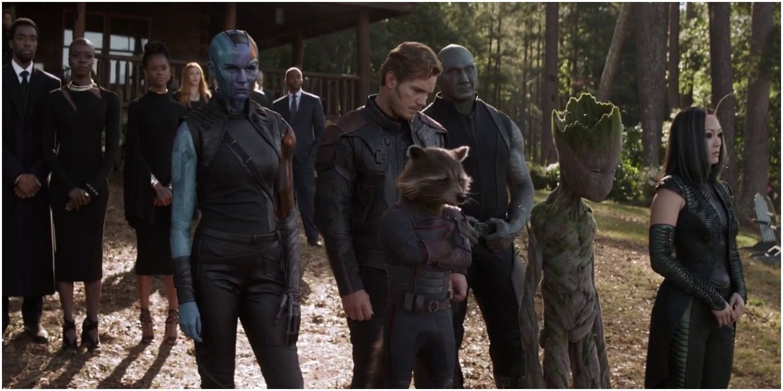 Guardians of the Galaxy attend Tony Stark's funeral