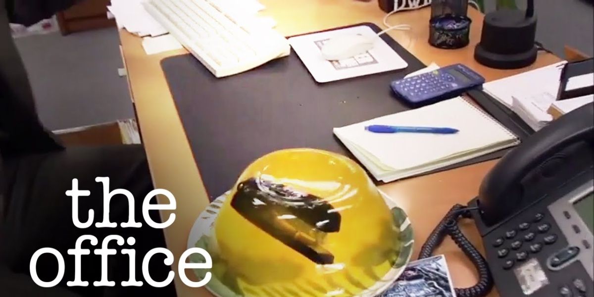 A stabler inside yellow jello-o in The Office.