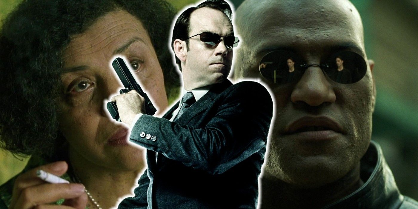 The Matrix Oracle, Agent Smith, and Morpheus