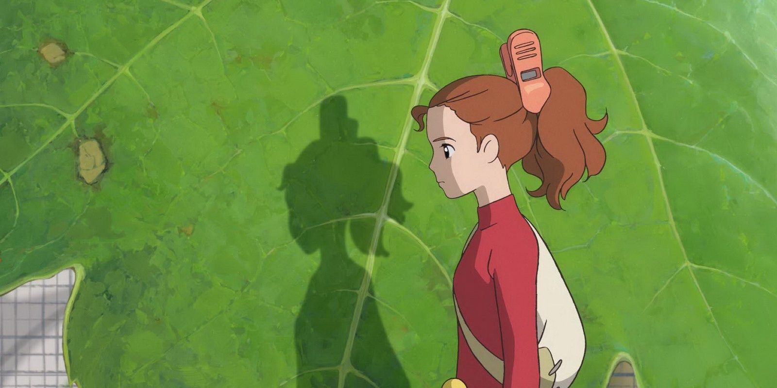 Arrietty by a leaf in The Secret World Of Arrietty