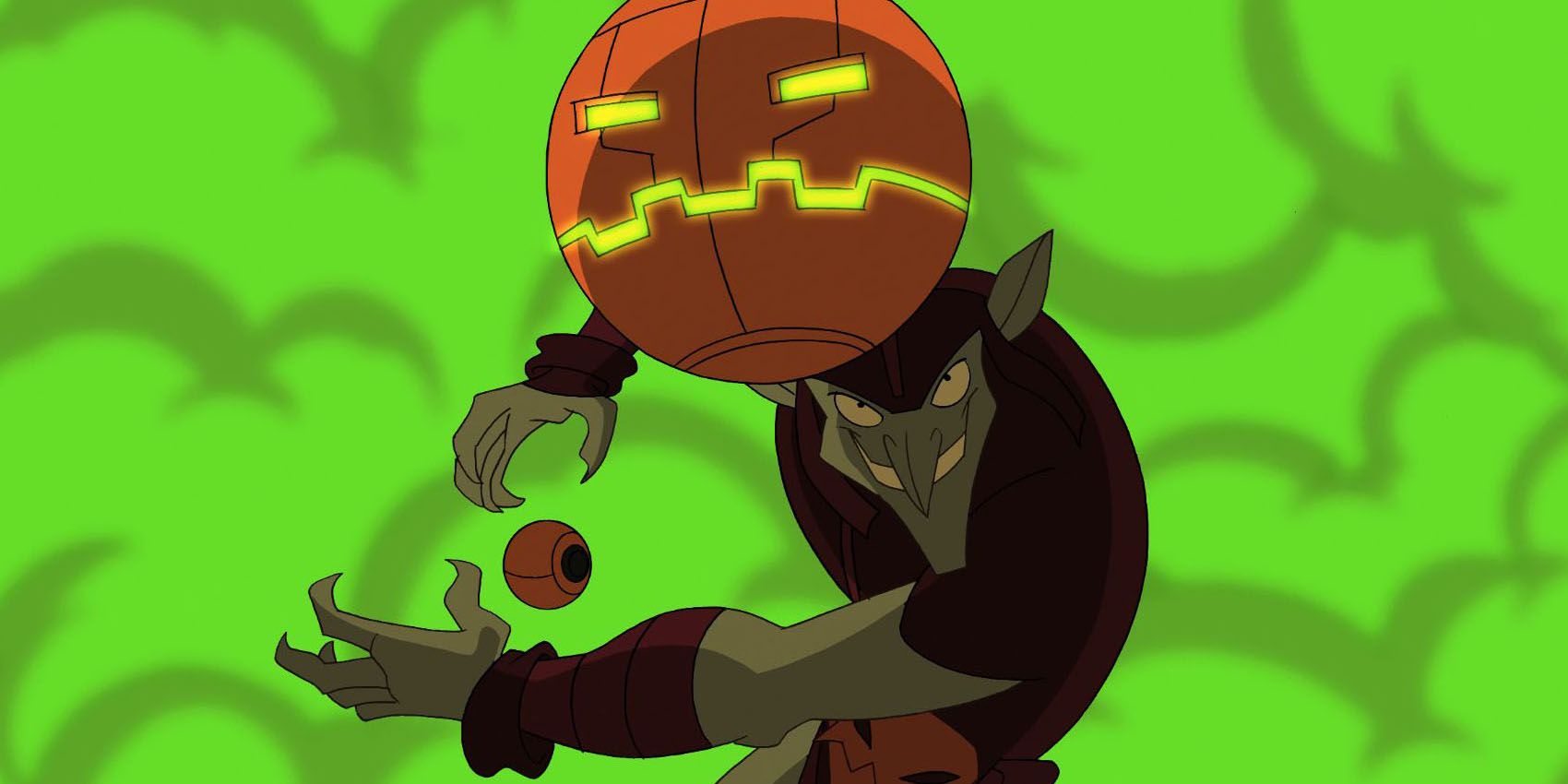 Green Goblin throws a pumpkin bomb