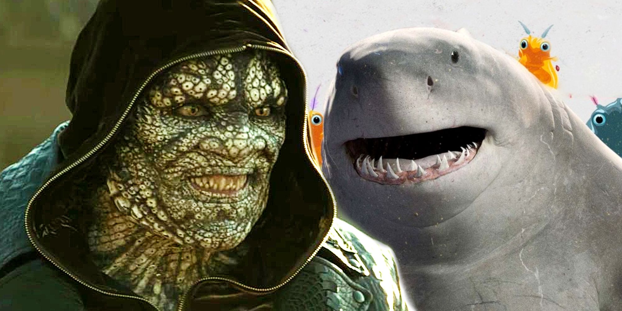 The Suicide Squad's King Shark and Killer Croc Vertical