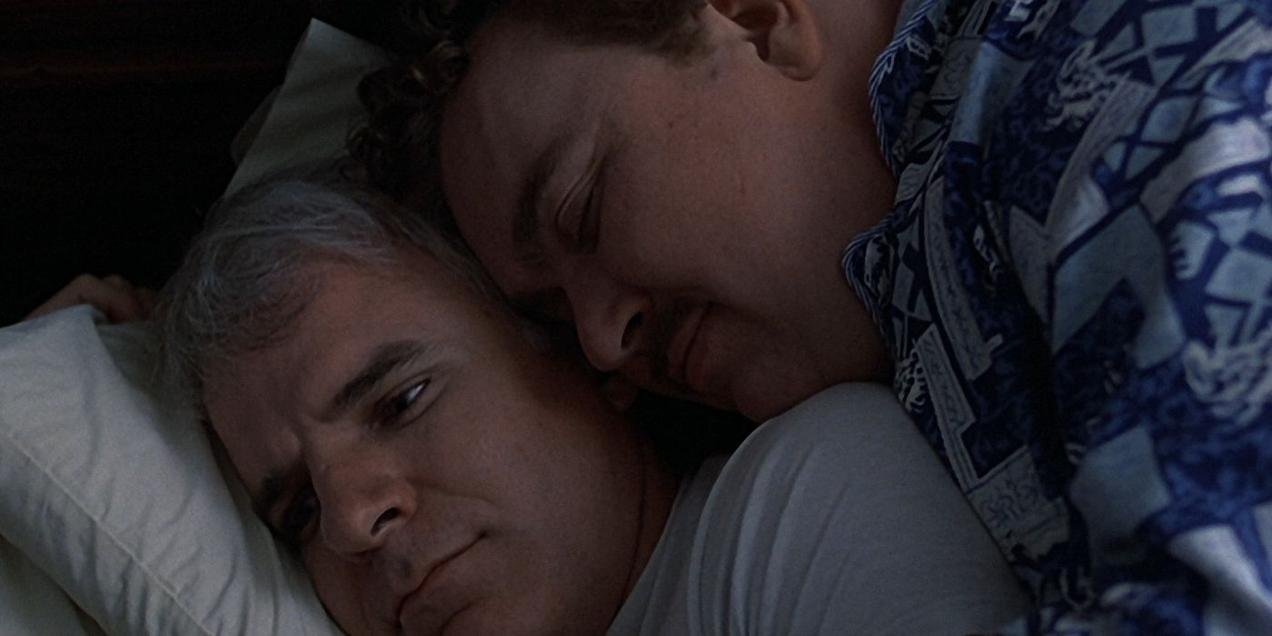 John Candy spooning Steve Martin in the hotel in Planes, Trains, and Automobiles