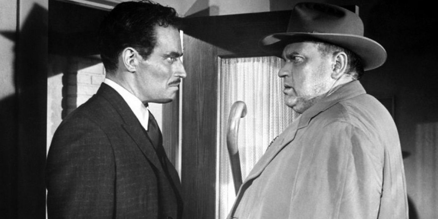 Ramon and Hank square up to each other in Touch of Evil