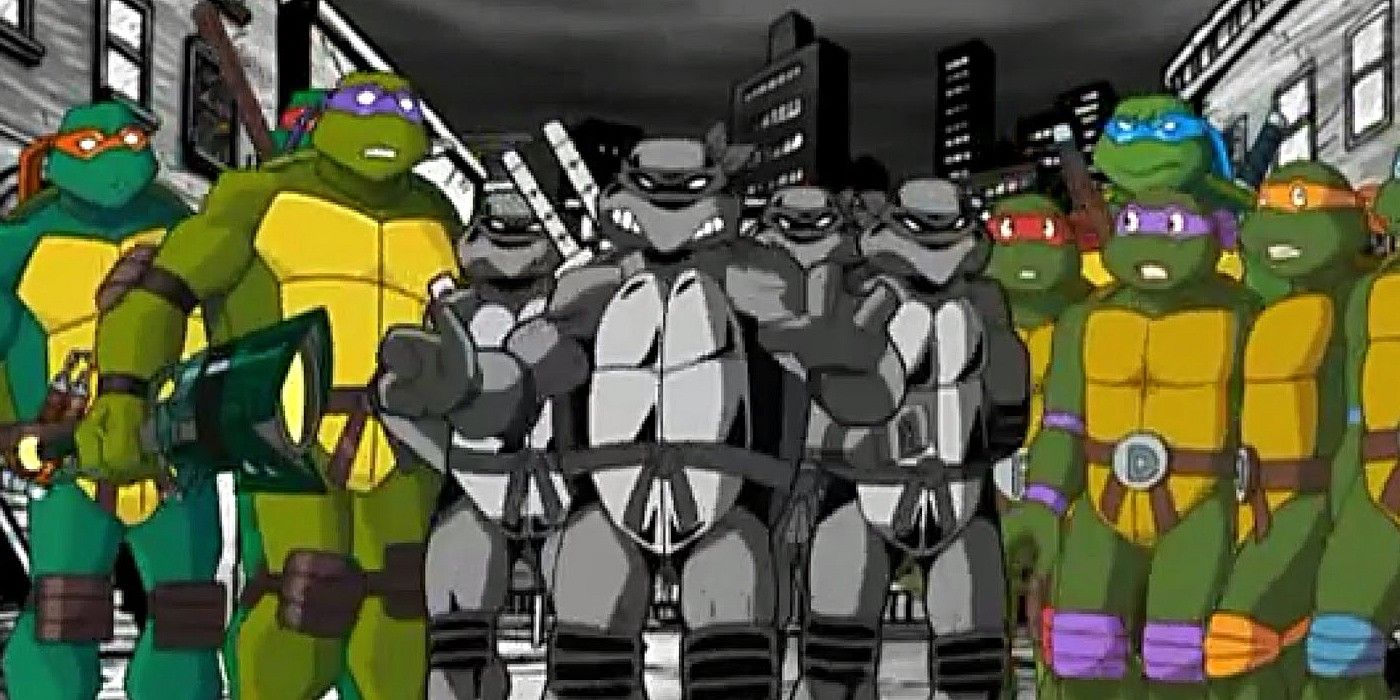 The Teenage Mutant Ninja Turtles in Turtles Forever movie.