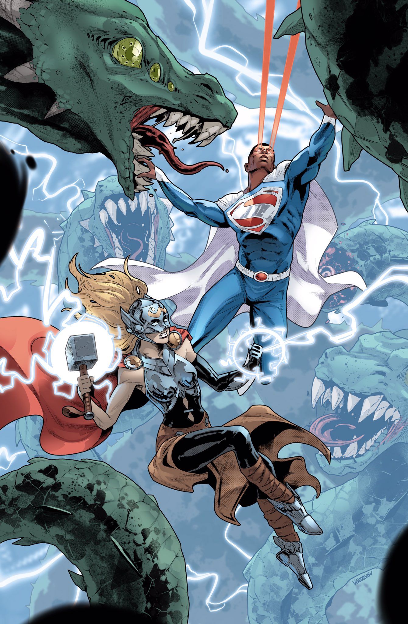 Val Zod and Lady Thor Team Up Fan Art
