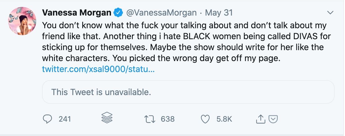 Vanessa Morgan Riverdale Criticism Tweet 3