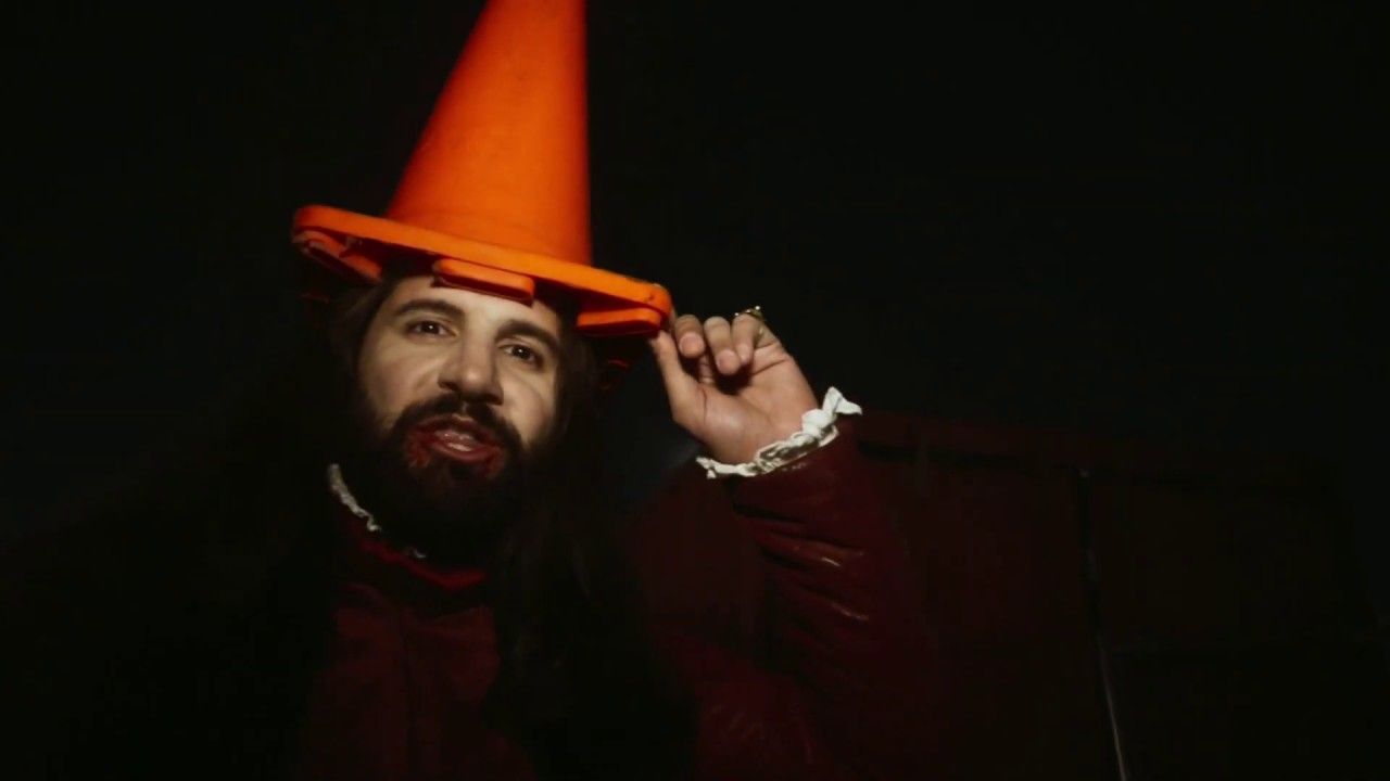 Nandor with pylon on his head What We Do in the Shadows