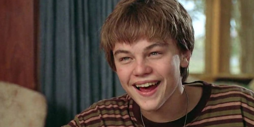Leonardo Dicaprio smiling and laughing in Whats Eating Gilbert Grape