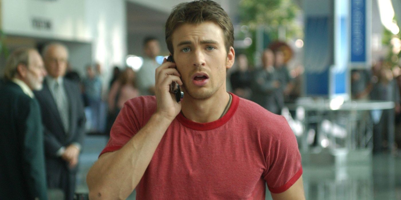 Chris Evans on the phone in Cellular