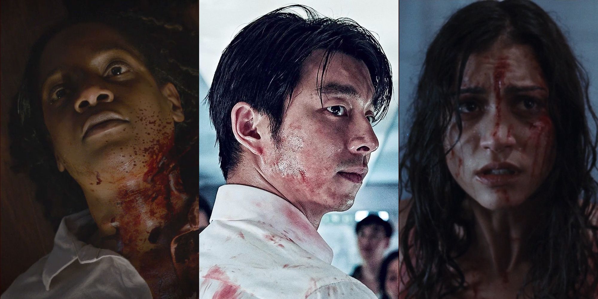 Gory horror movies: Legion, Train to Busan, ,and Martyrs.