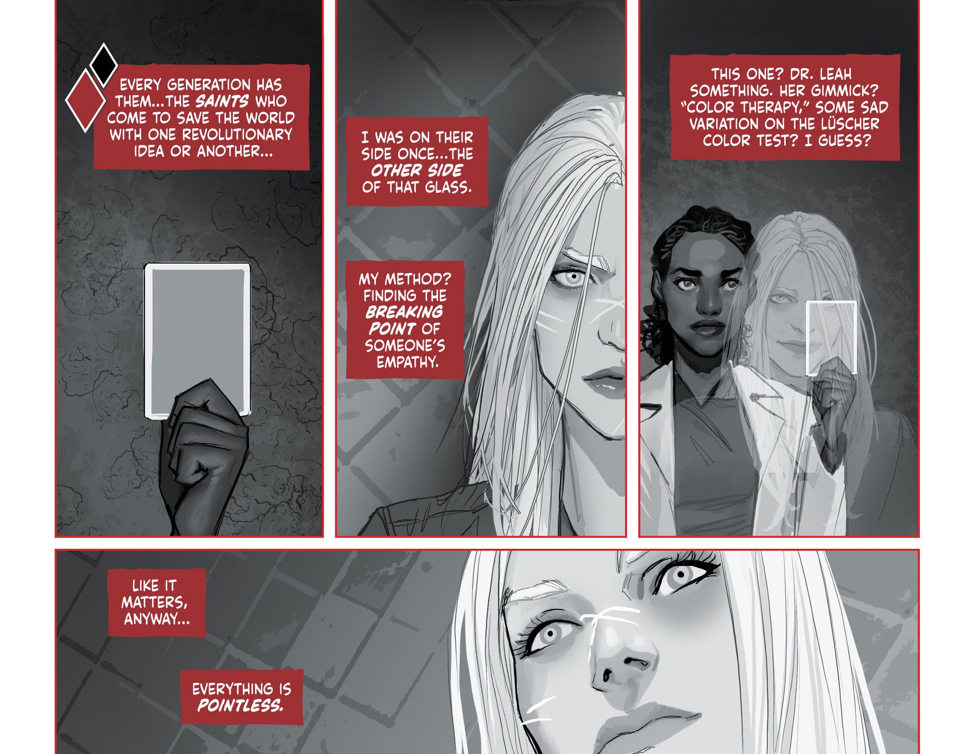 harley quinn black white red preview 3